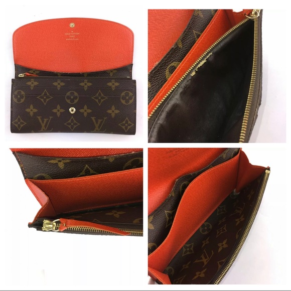 SOLD AUTHENTIC LOUIS VUITTON EMILIE ORANGE WALLET - Picture 2 of 8